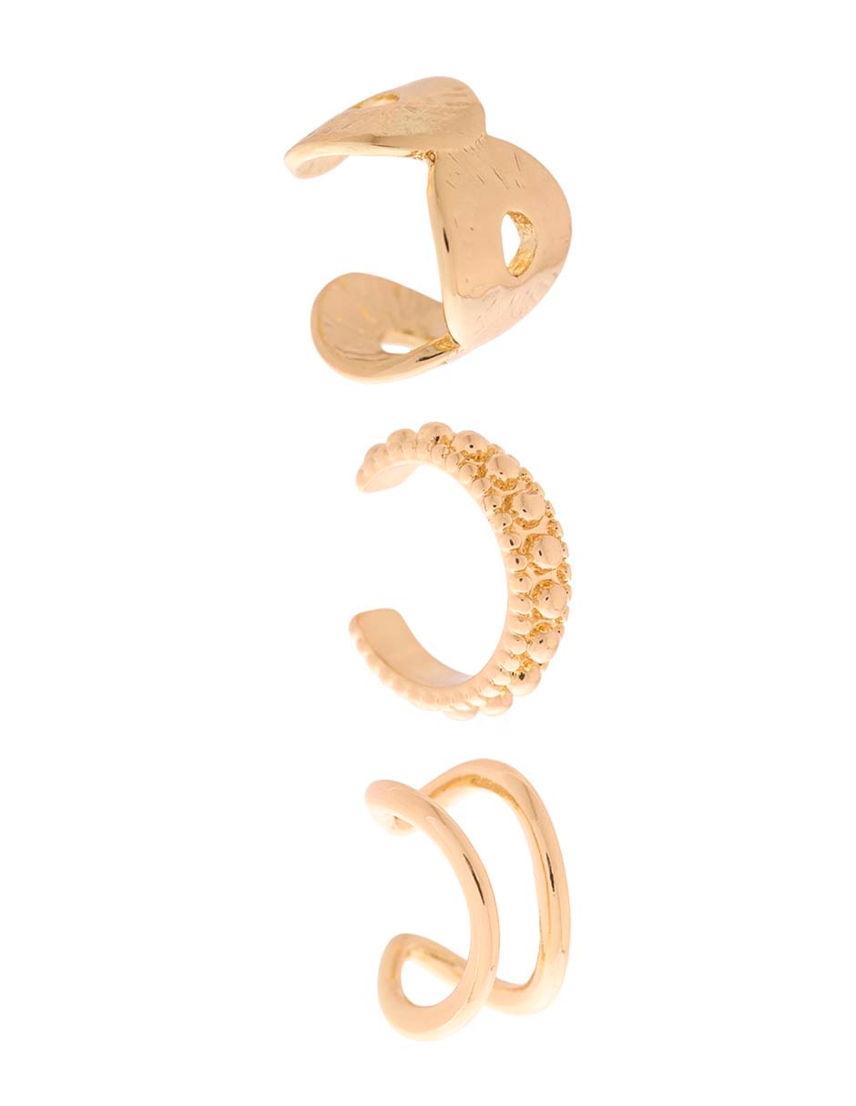 Set de aretes circulares con acabado pulido 2