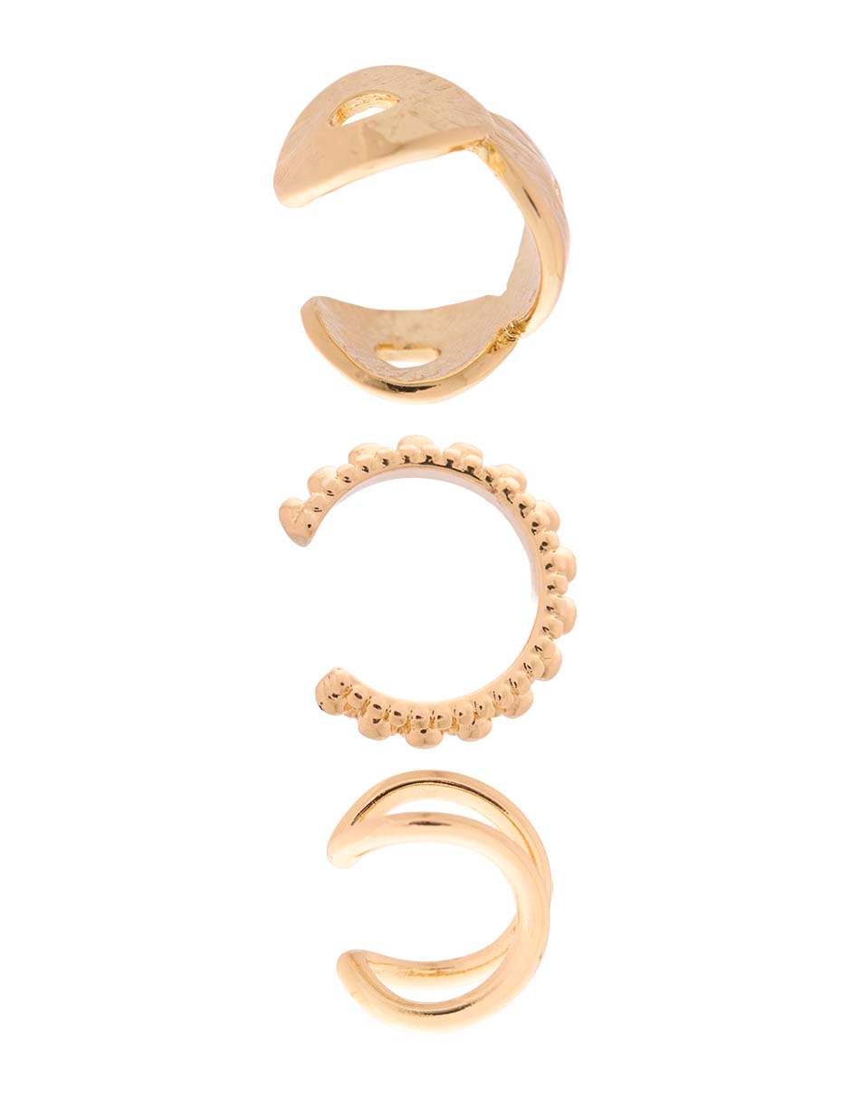 Set de aretes circulares con acabado pulido 3