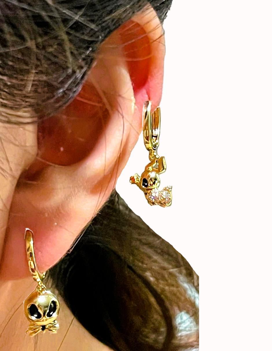 Set de aretes Jack & Sally con acabado pulido 5