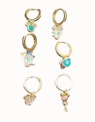Set de aretes Donald Duck con acabado pulido