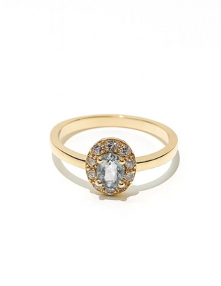 Anillo 14 k de oro amarillo zafiro liso