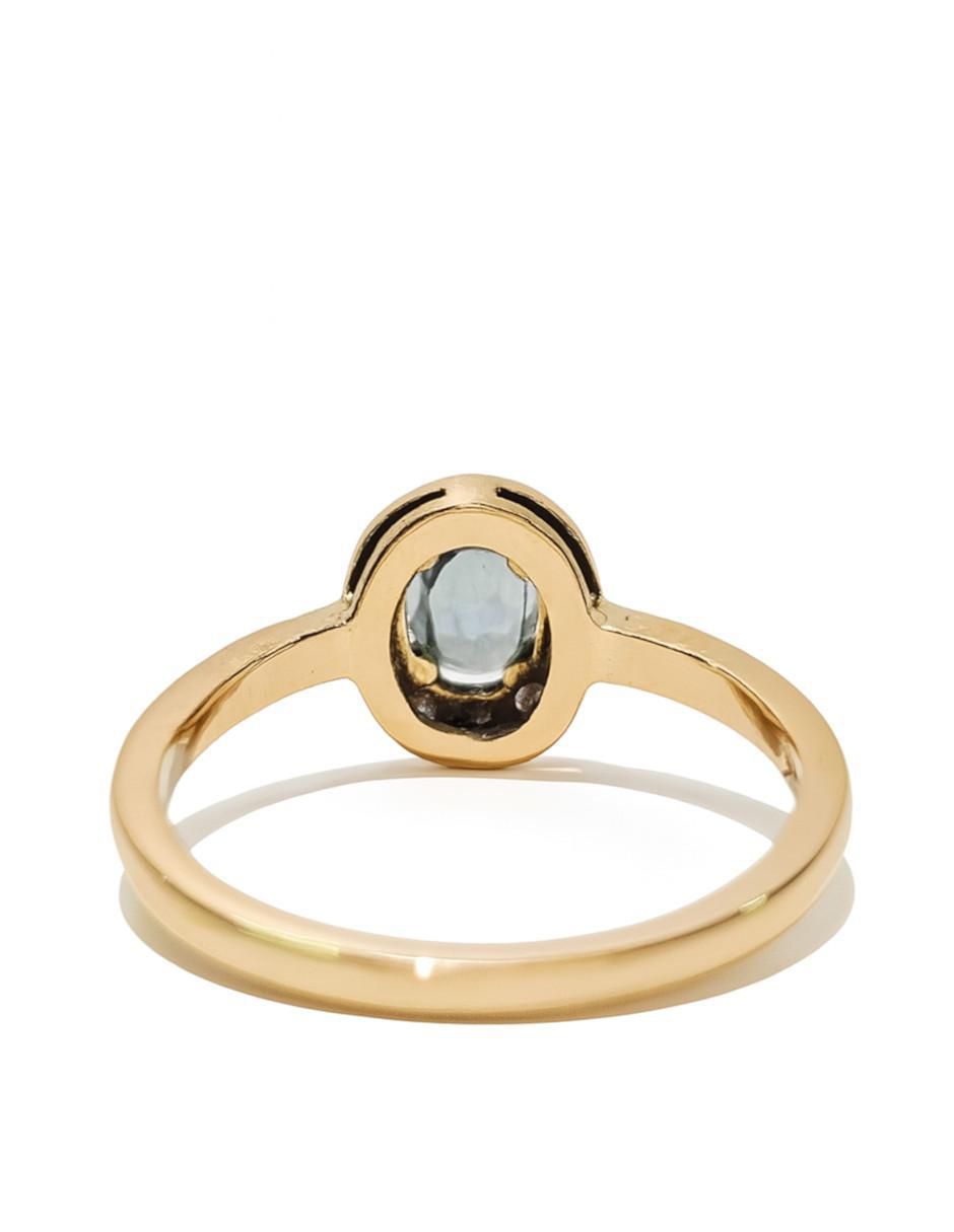 Anillo 14 k de oro amarillo zafiro liso