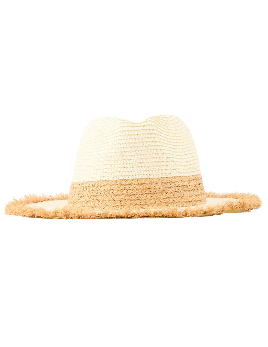 Sombrero ala mediana estampado bloques de color