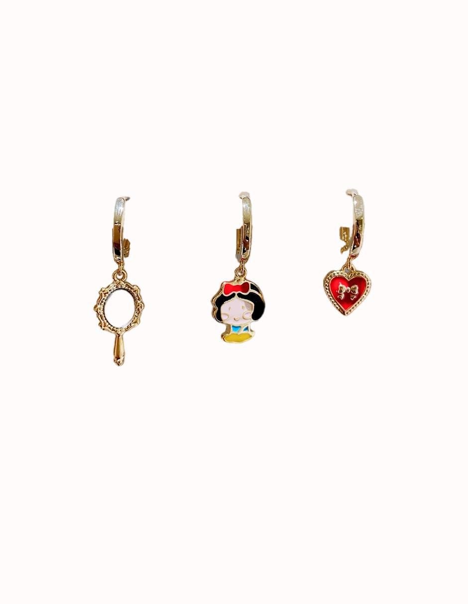 Aretes Blancanieves con acabado pulido 2