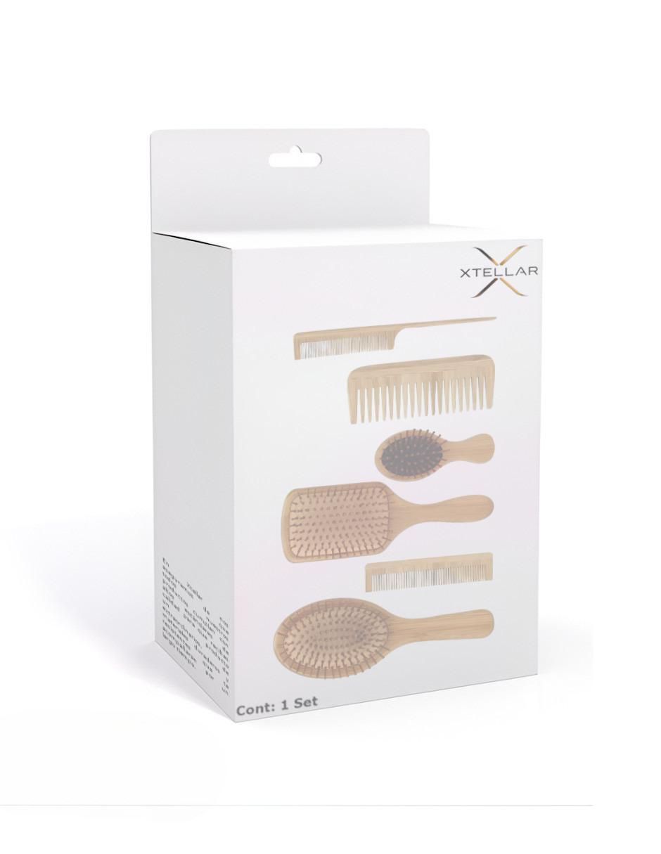 Set de cepillo para cabello de bambú Set de cepillo para cabello de bambú