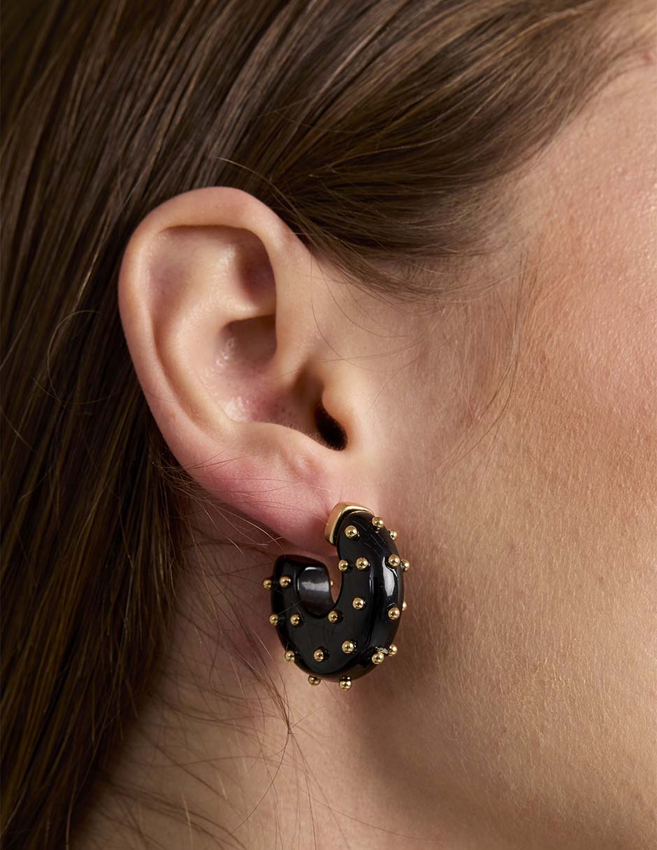 Aretes de círculo Map con acabado texturizado