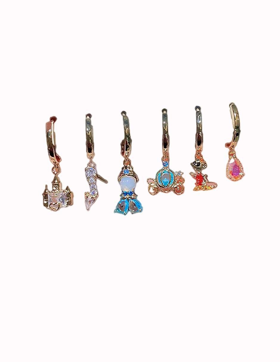 Set de aretes Cenicienta con acabado pulido
