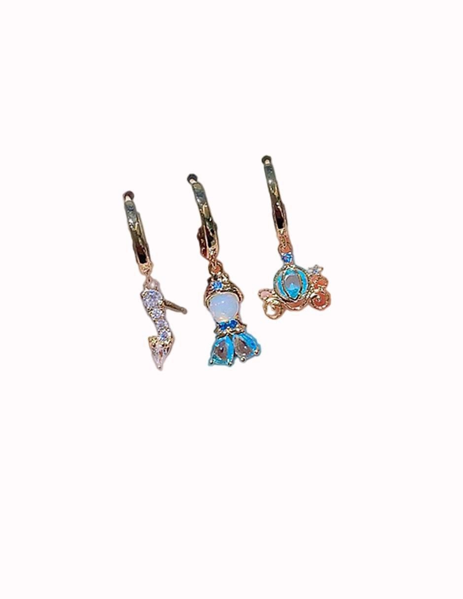 Set de aretes Cenicienta con acabado pulido 2