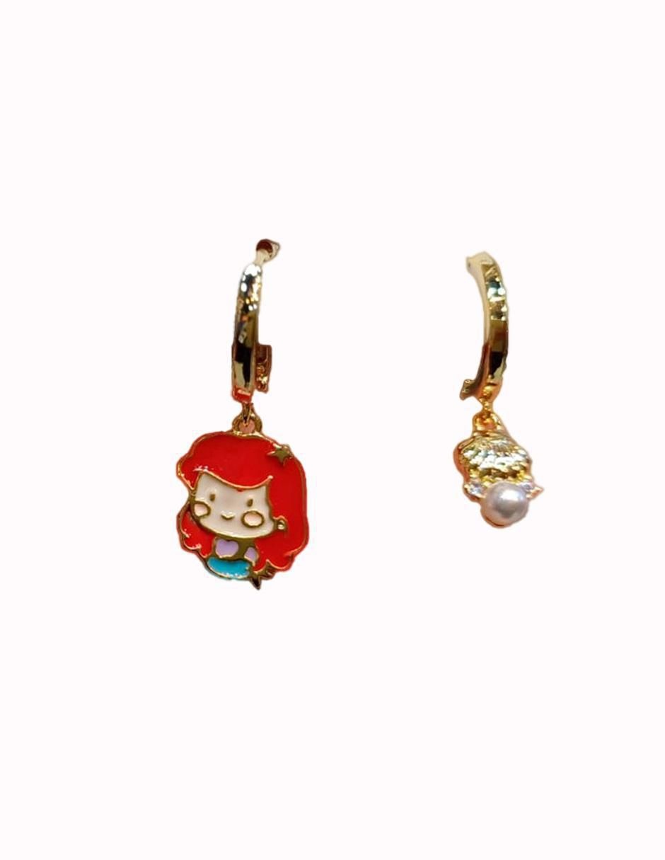 Set de aretes Sirena con acabado pulido 3