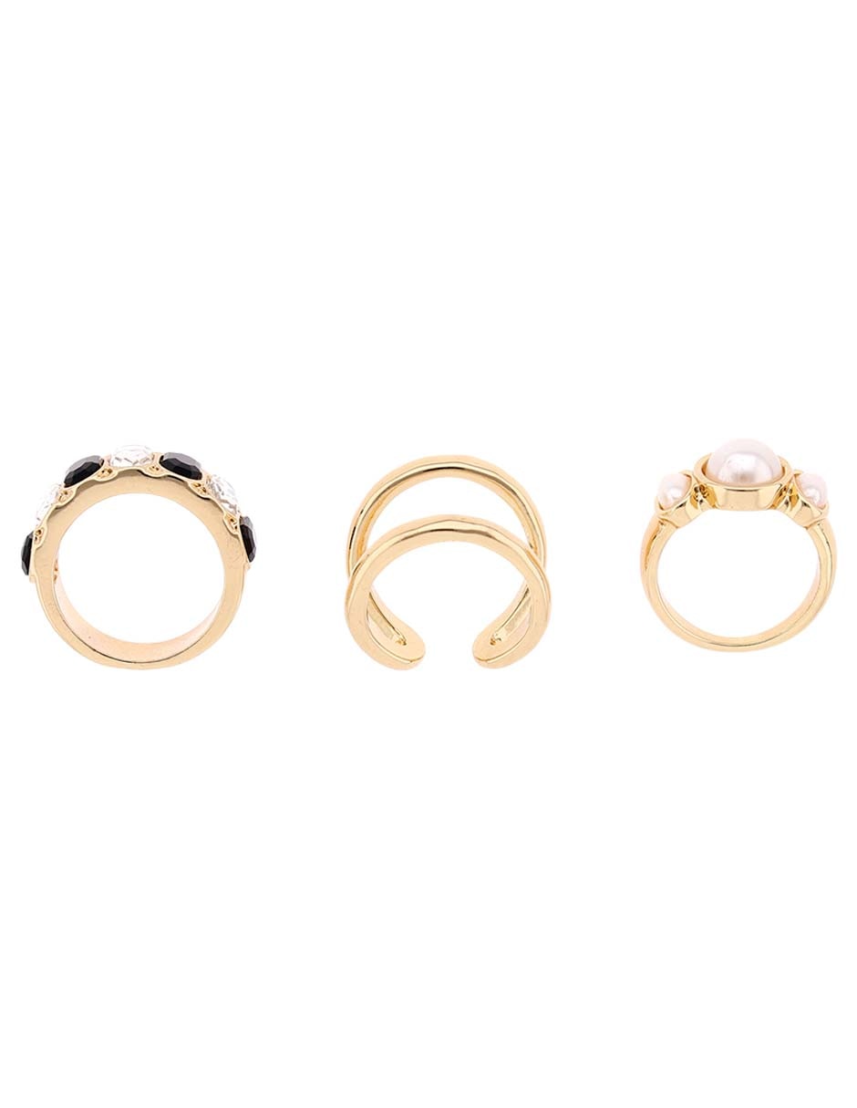 Set anillo circular pavé 4