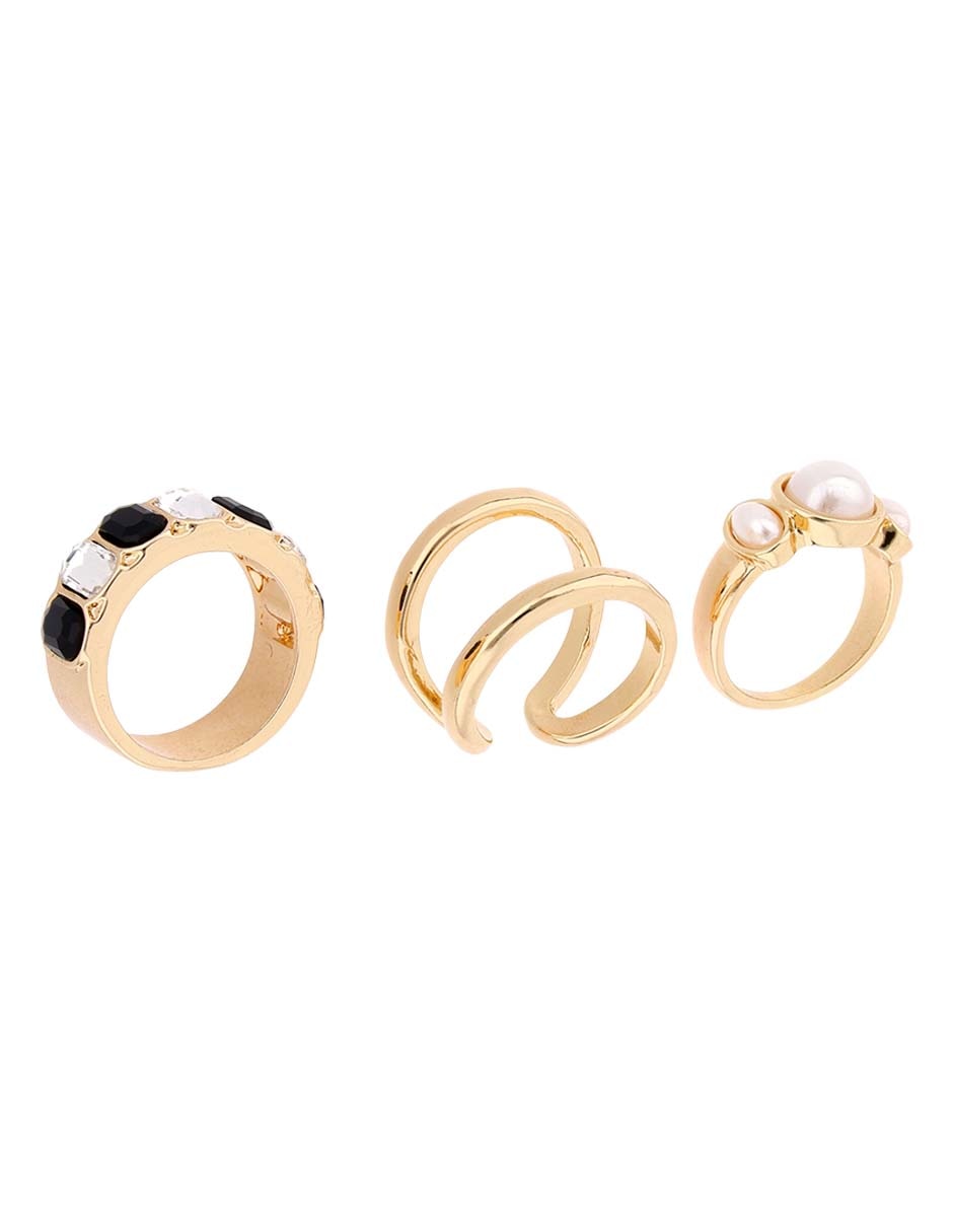 Set anillo circular pavé 3