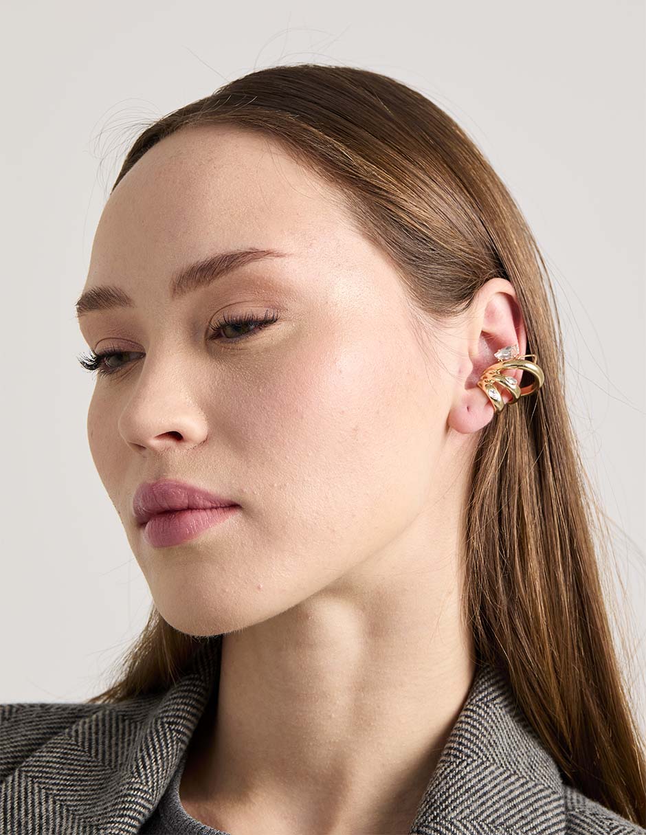Set de aretes Map con acabado brillante
