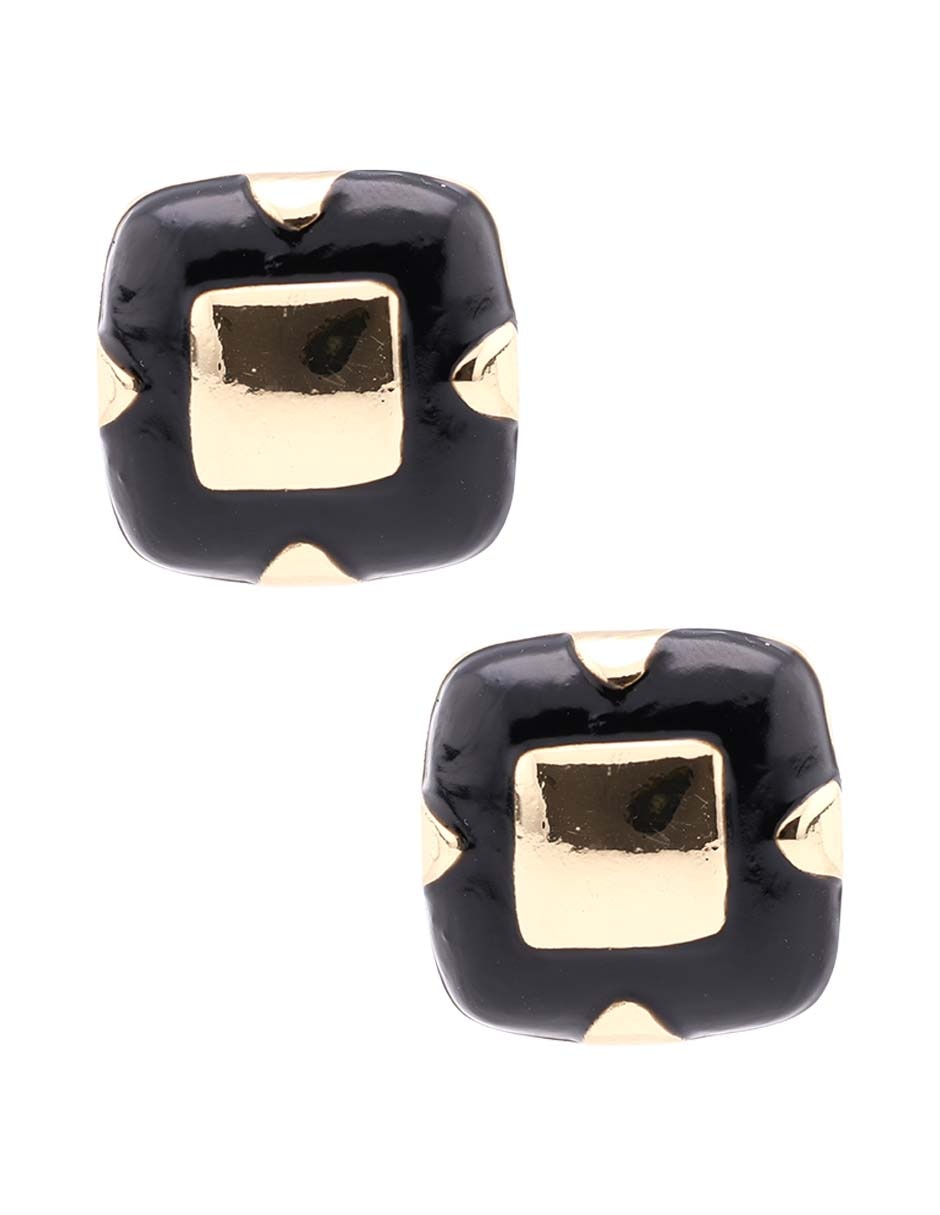 Aretes cuadrados Lieb con acabado brillante