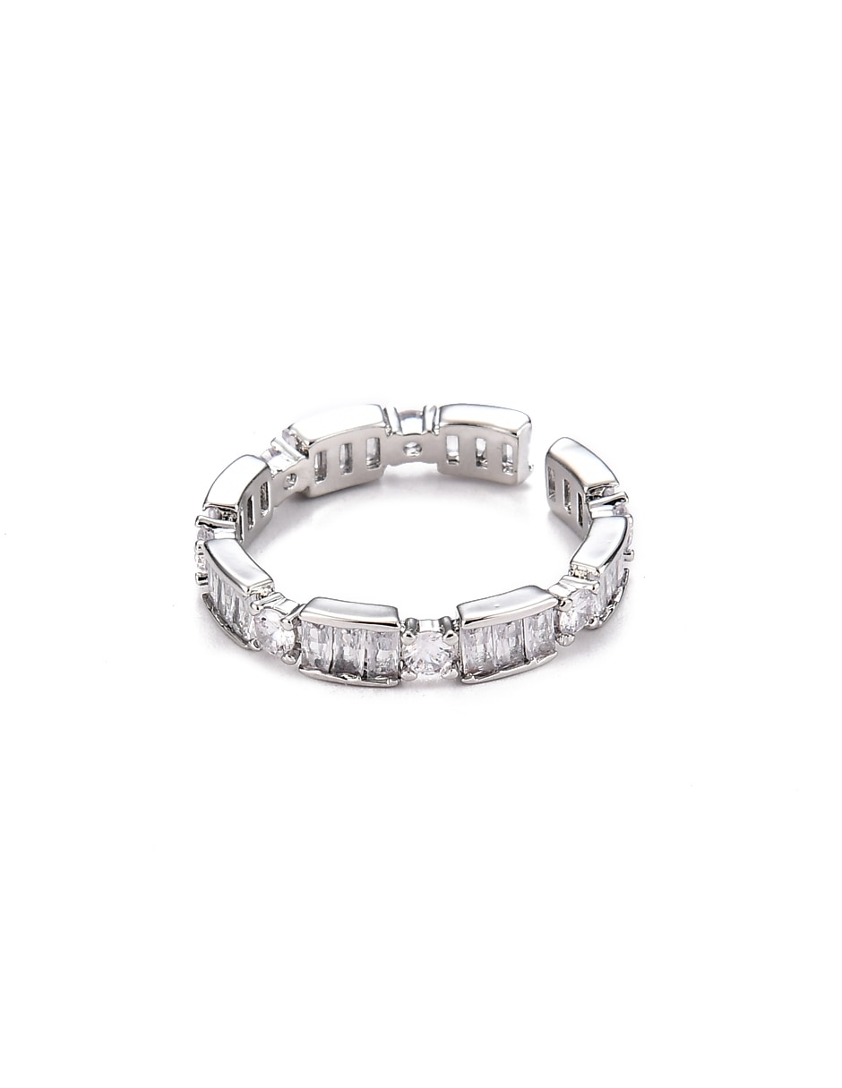 Anillo redondo zirconia brillante 2
