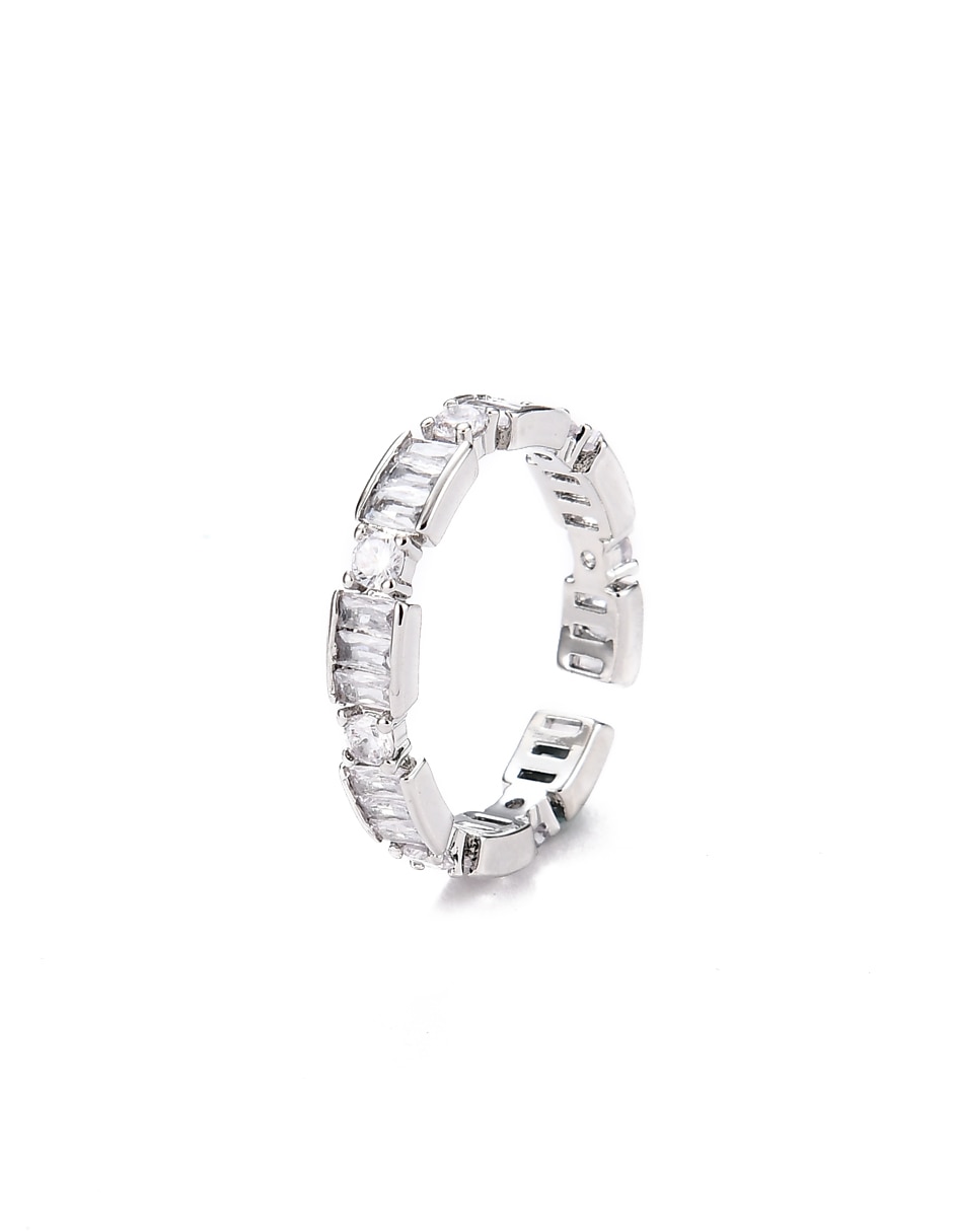 Anillo redondo zirconia brillante 3