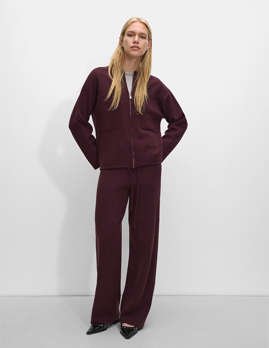 Pants regular con elástico para mujer