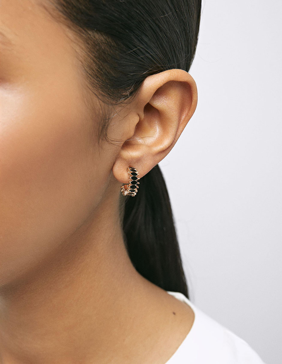 Aretes de aro con acabado pavé 2
