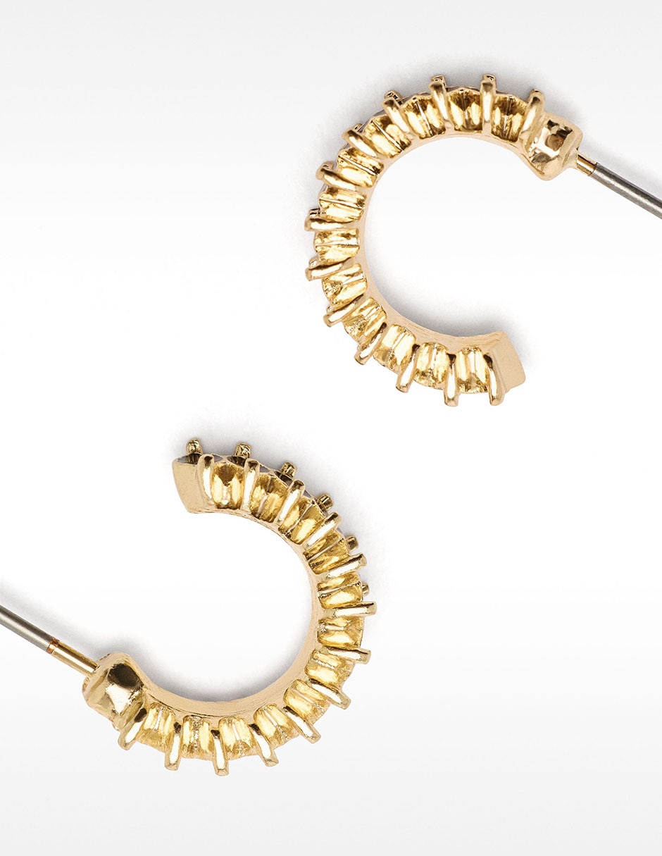 Aretes de aro con acabado pavé 3