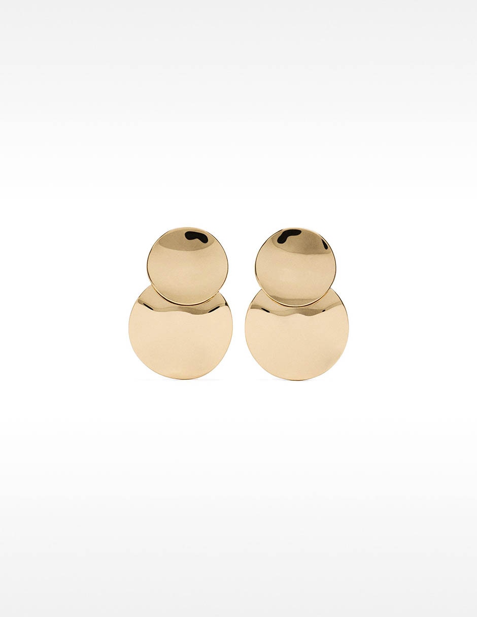 Aretes de aro con acabado brillante