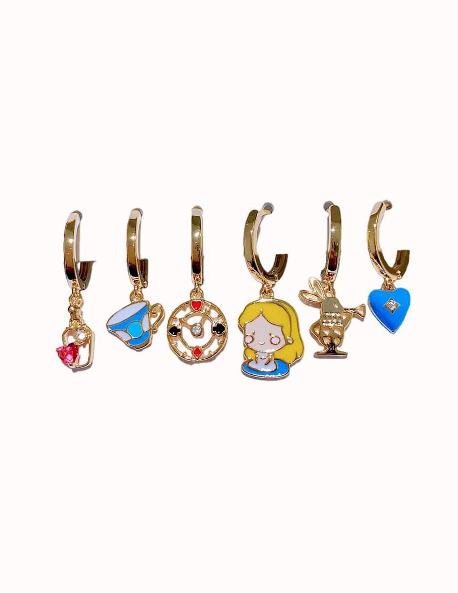 Set de aretes Alice con acabado pulido