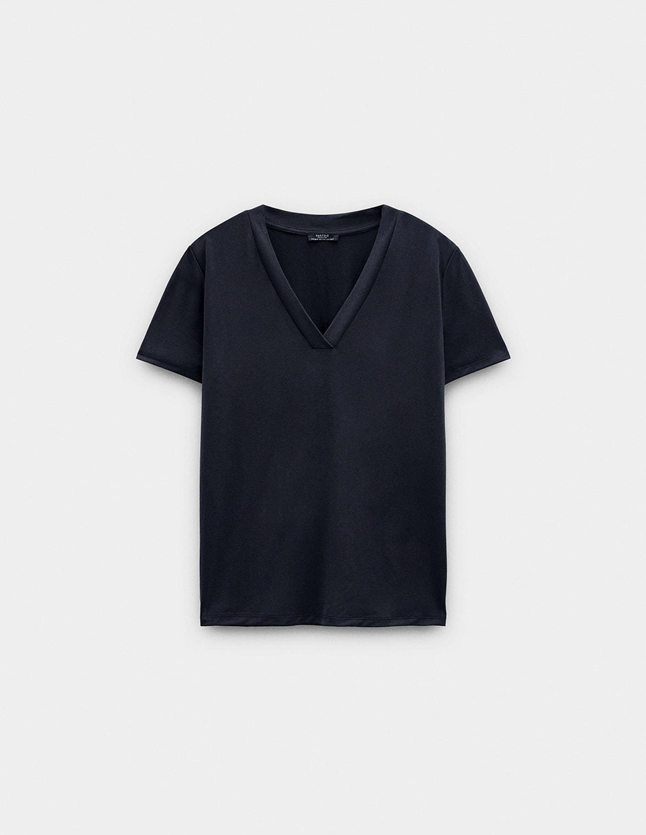 Playera manga larga Parfois cuello redondo para mujer
