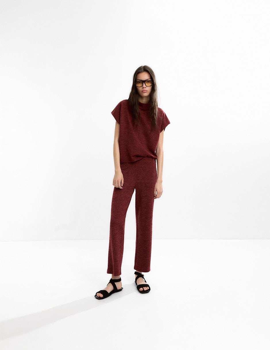 Pants regular con elástico para mujer 7