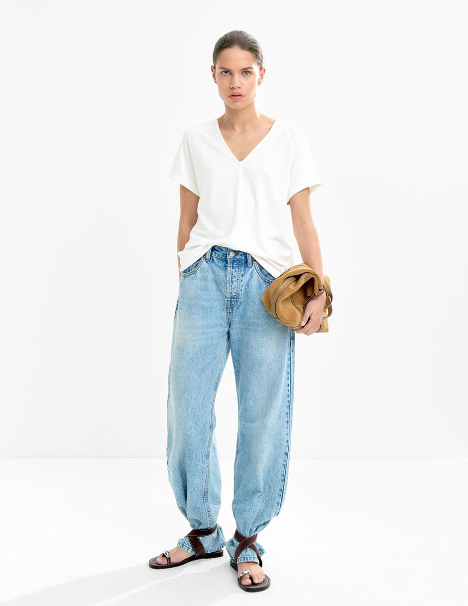 Playera manga larga cuello redondo para mujer Playera manga larga cuello redondo para mujer