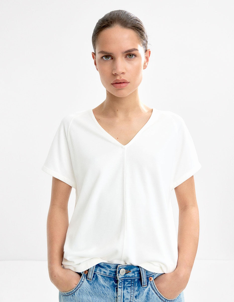 Playera manga larga cuello redondo para mujer 2