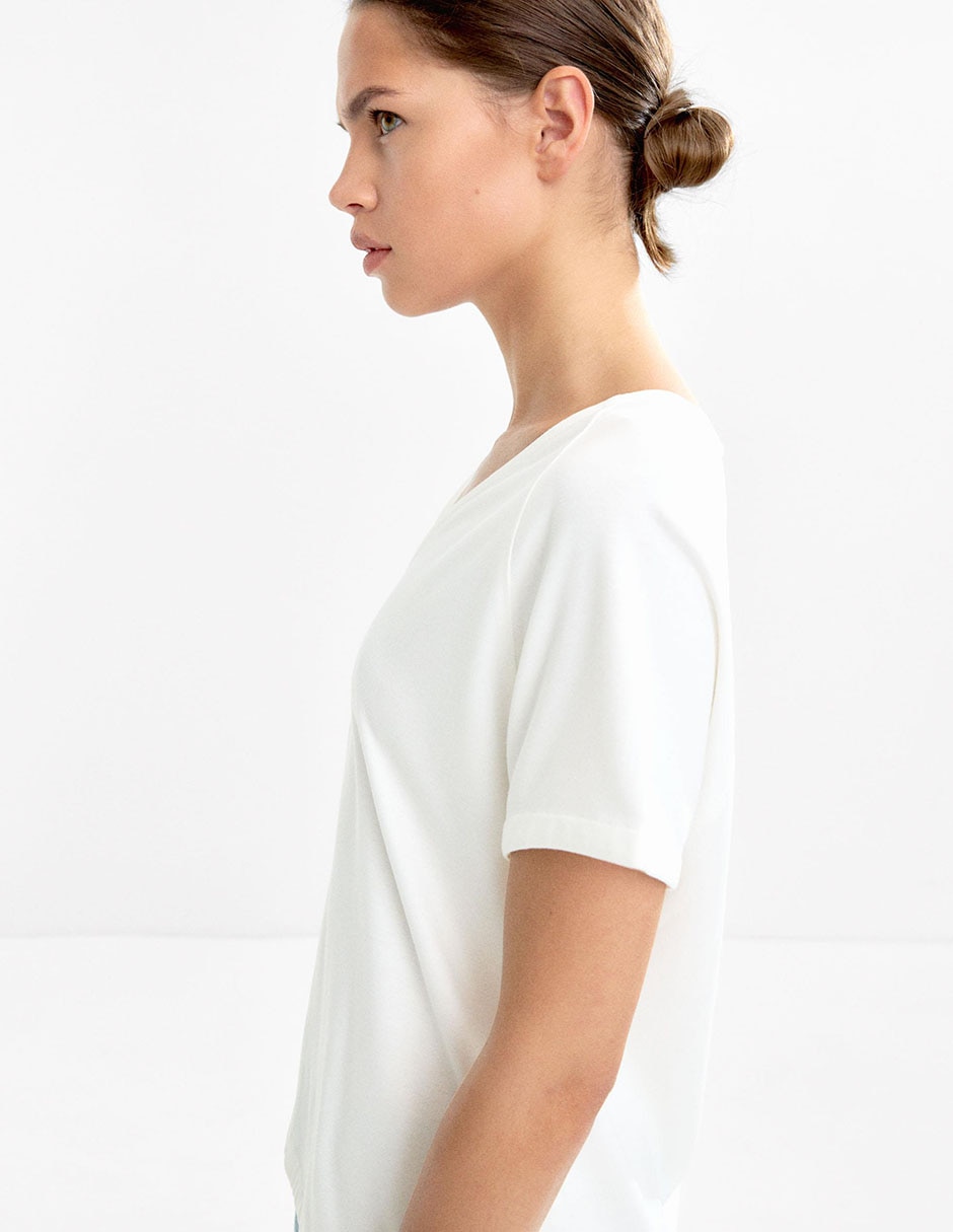 Playera manga larga cuello redondo para mujer 3