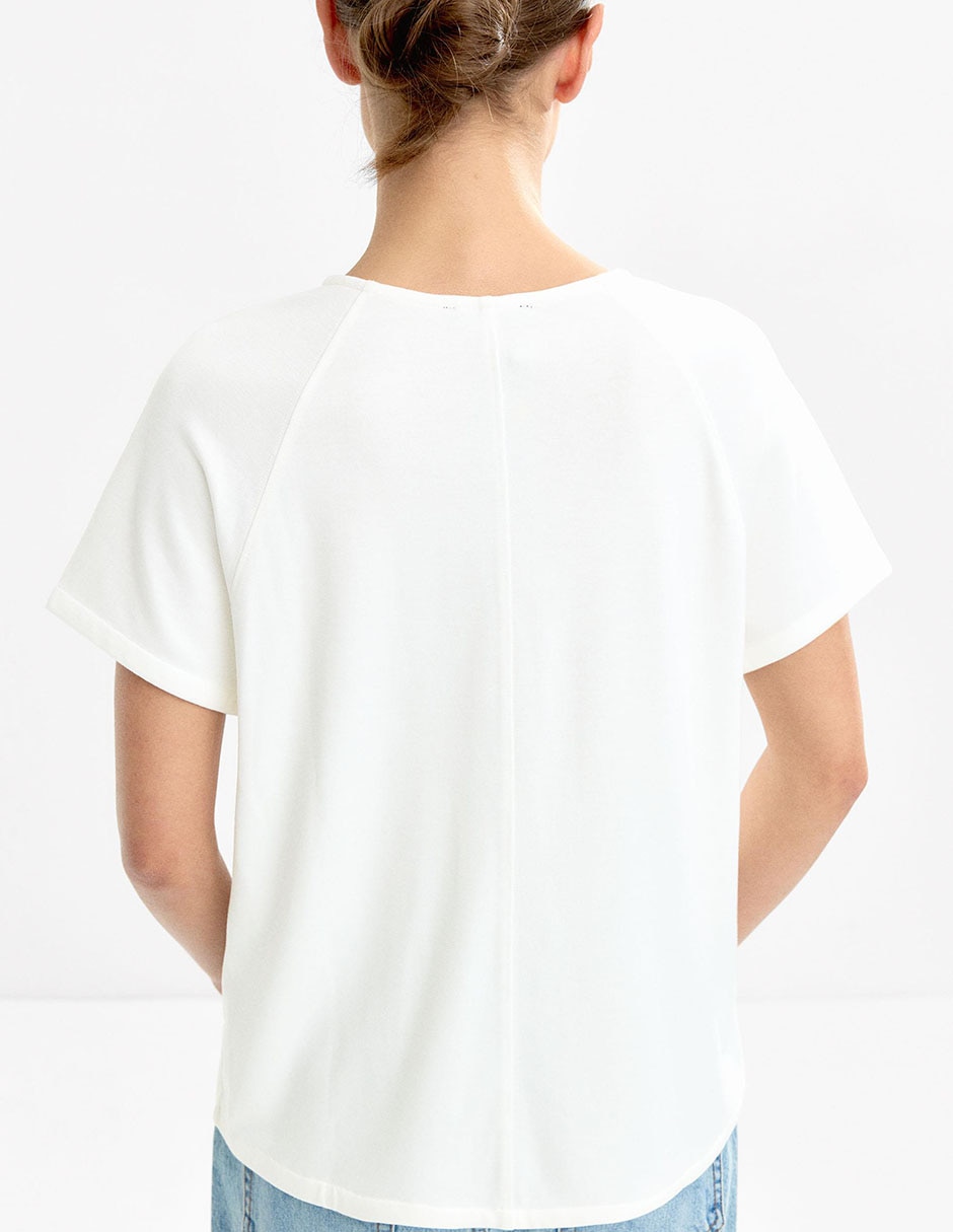 Playera manga larga cuello redondo para mujer 4