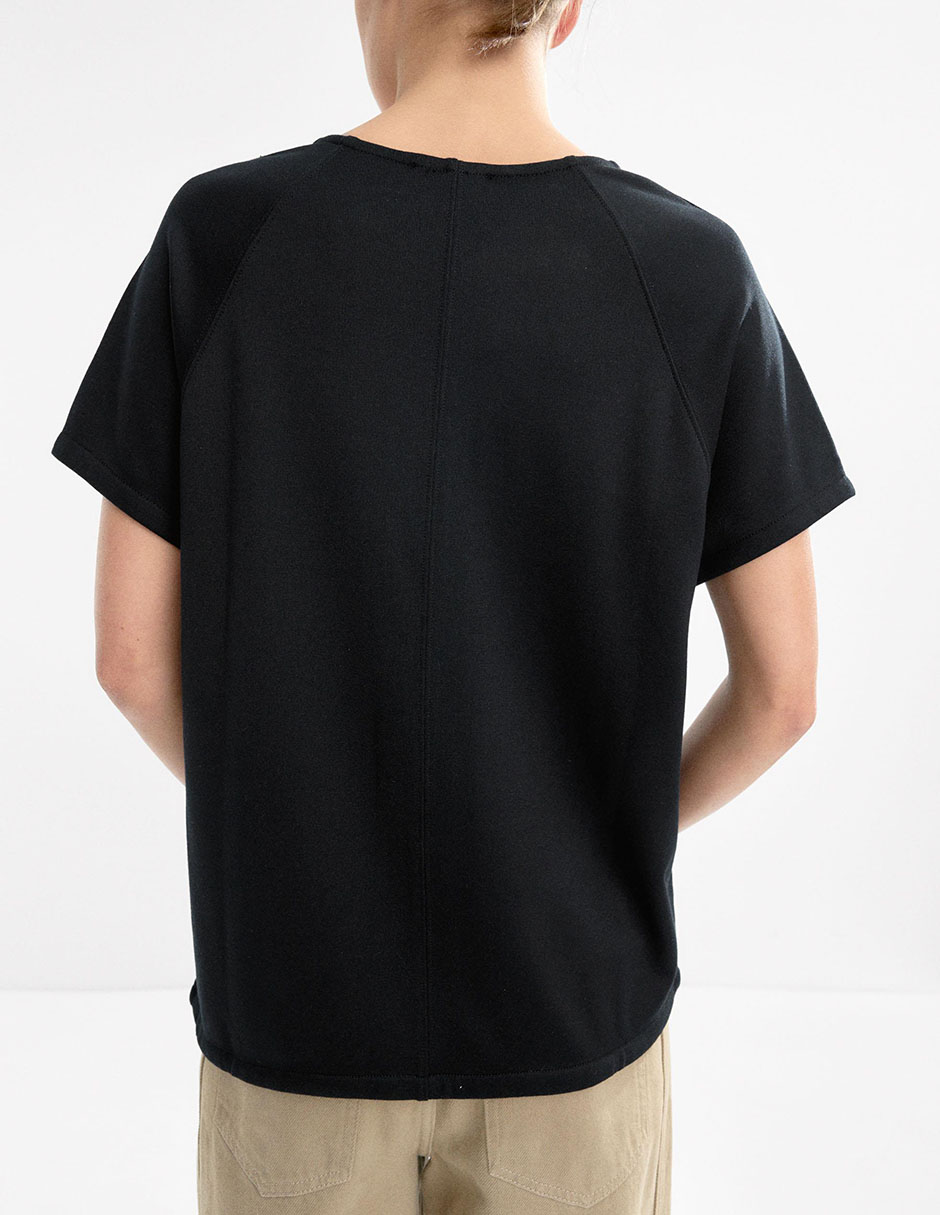 Playera manga larga Parfois cuello redondo para mujer