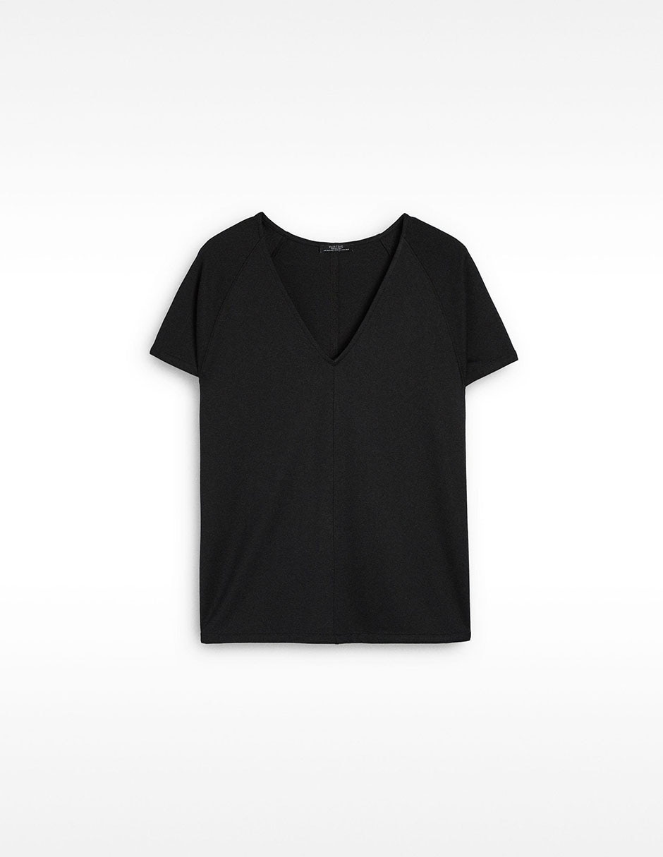 Playera manga larga Parfois cuello redondo para mujer