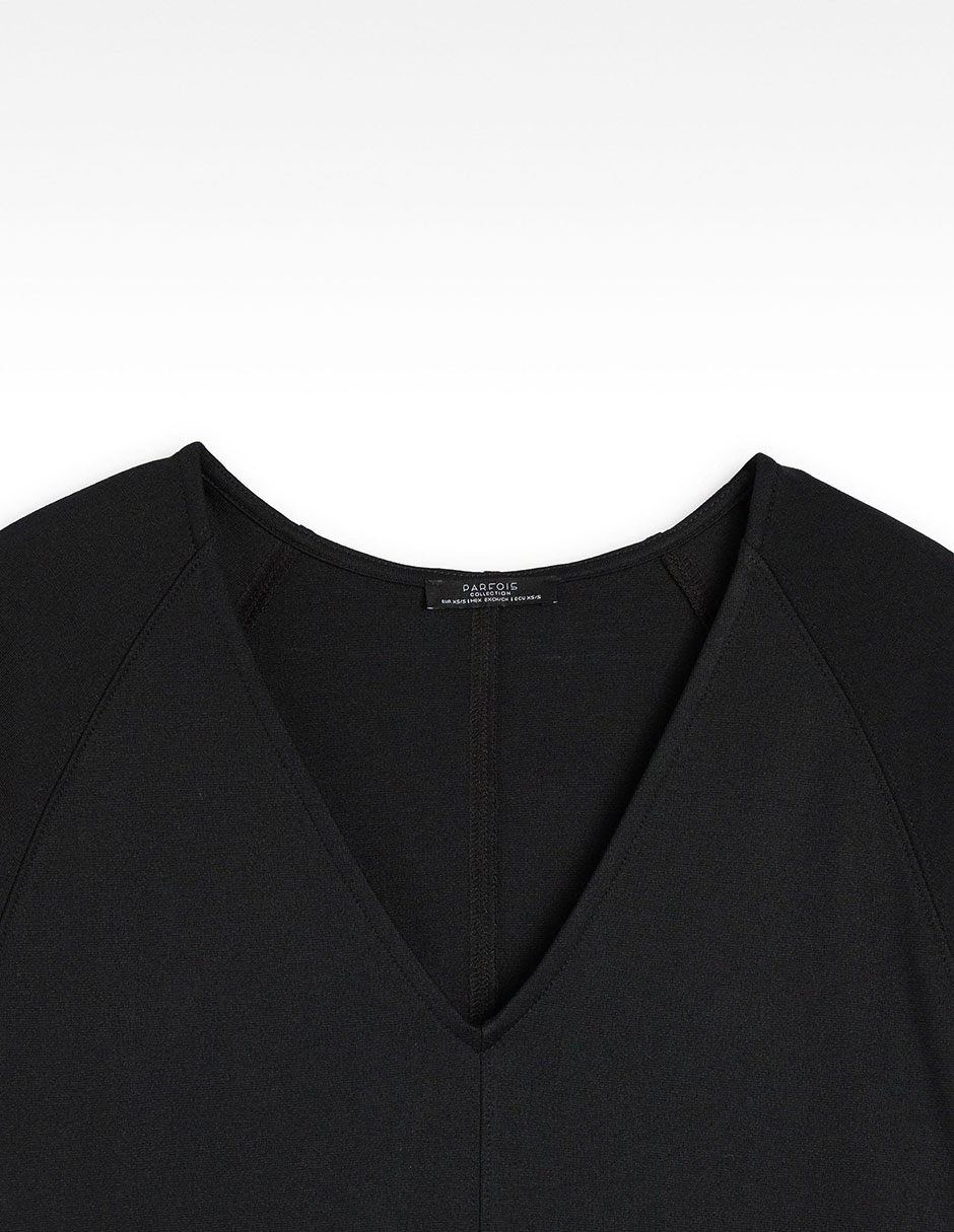 Playera manga larga Parfois cuello redondo para mujer