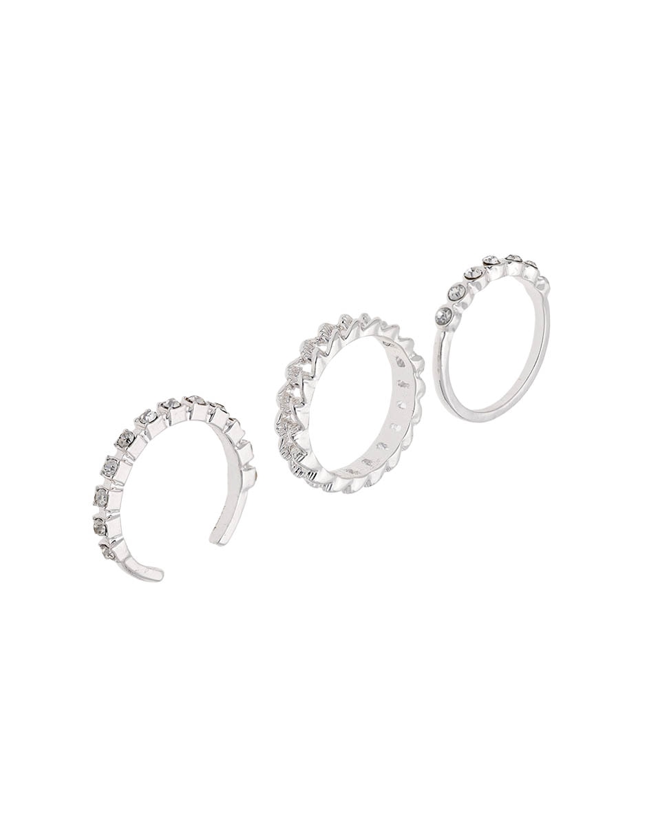 Set anillo redondo brillante 3