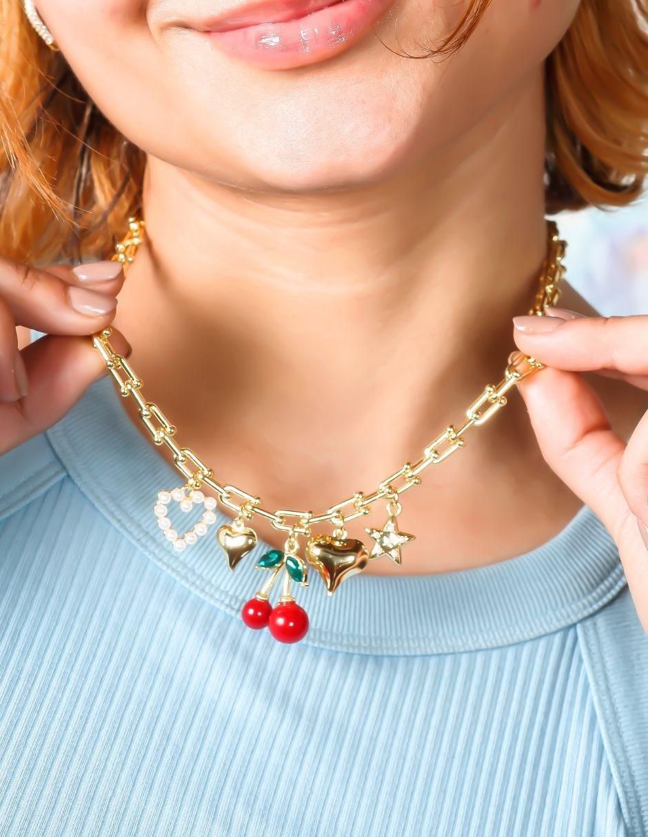Set collar cereza Cherry Love con acabado baño de oro 18 K 6