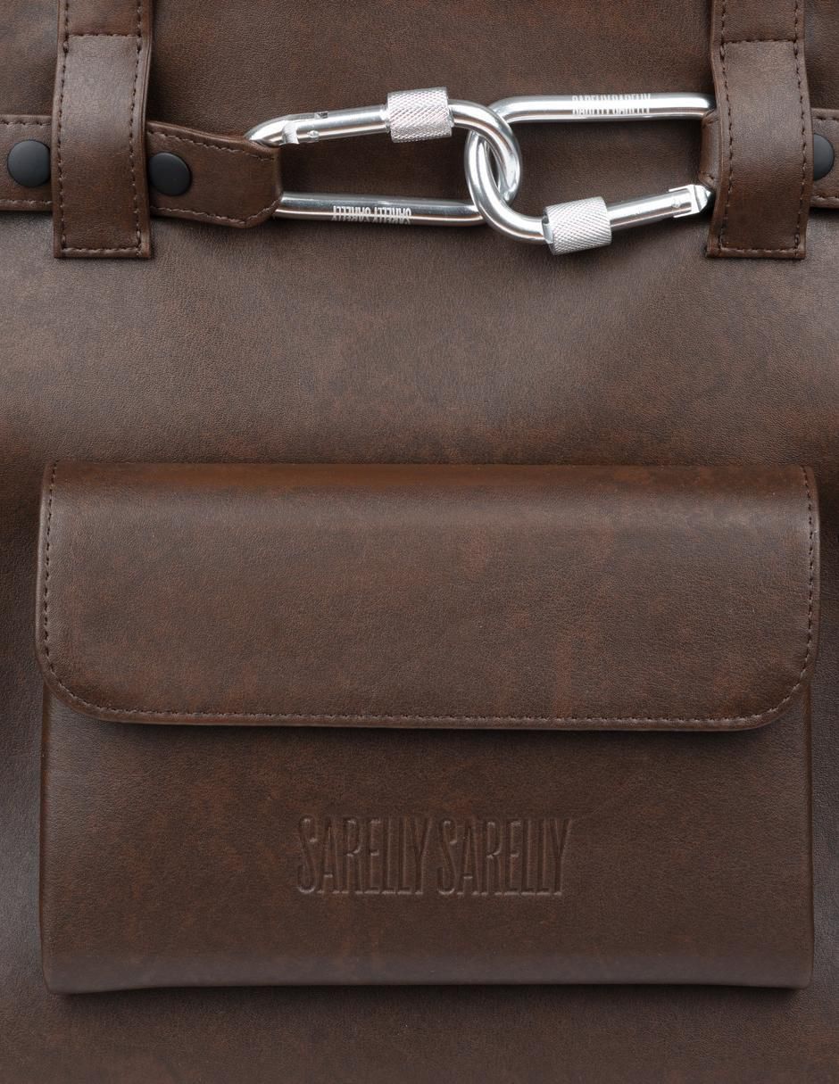 Bolsa tote Cargo 100% Piel De Nopal Cafe unisex 2