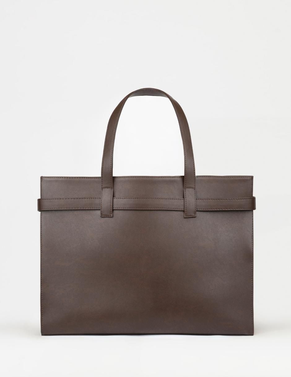 Bolsa tote Cargo 100% Piel De Nopal Cafe unisex 3