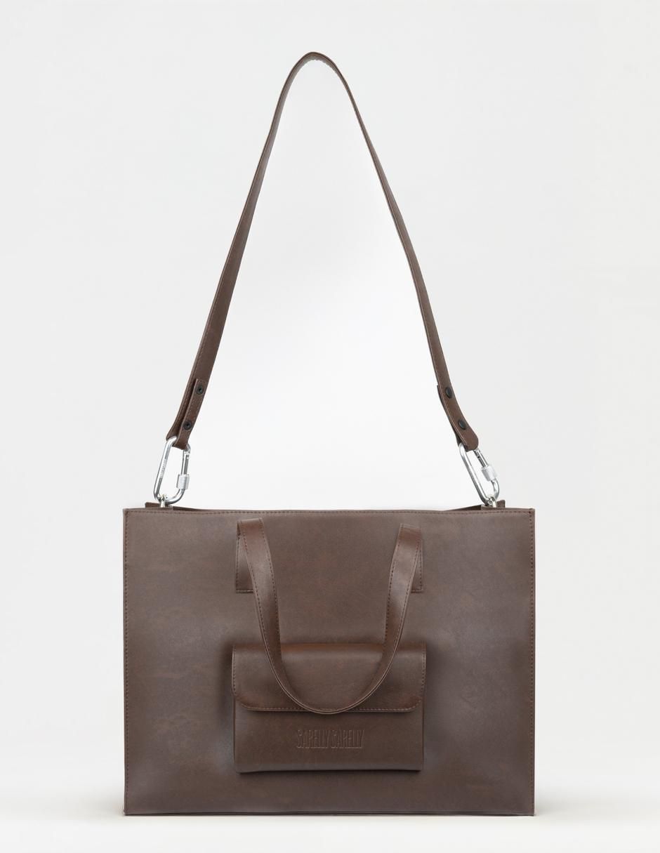 Bolsa tote Cargo 100% Piel De Nopal Cafe unisex 5