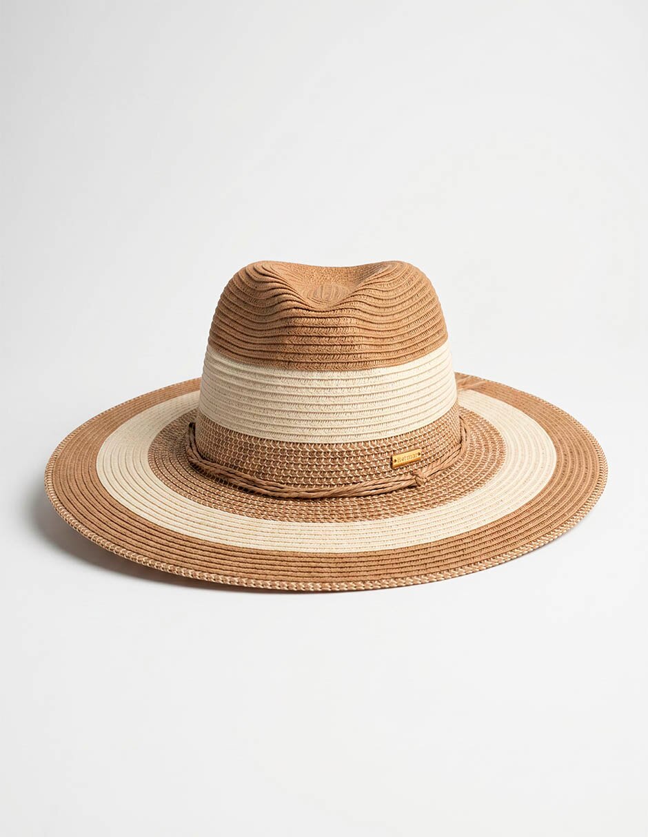 Sombrero ala mediana estampado a rayas 1