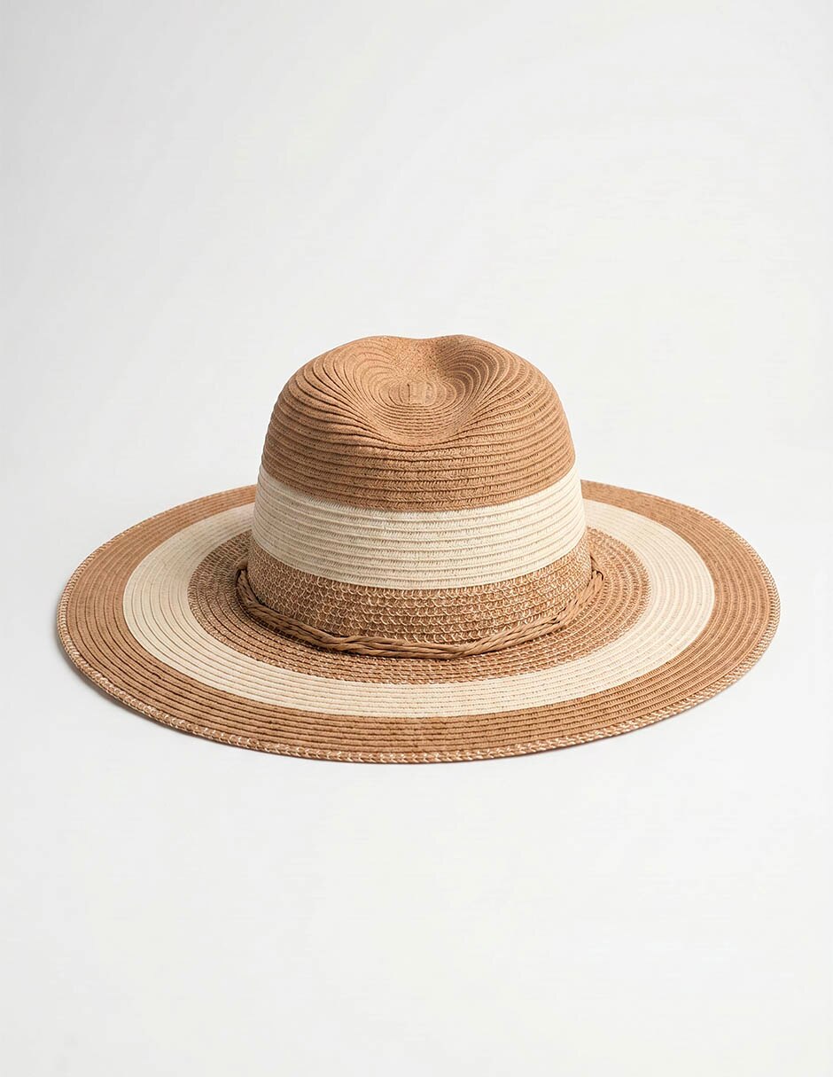 Sombrero ala mediana estampado a rayas