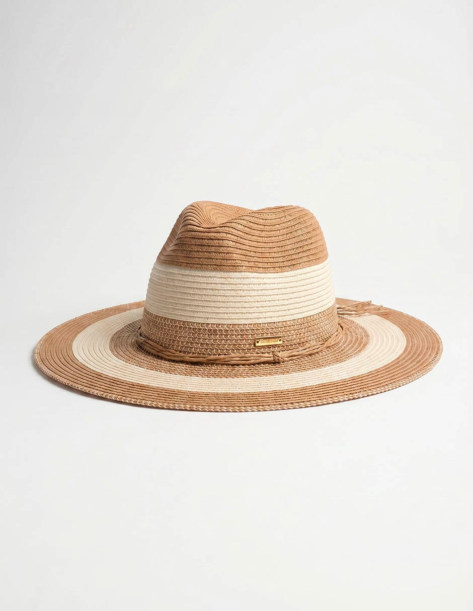 Sombrero ala mediana estampado a rayas 3