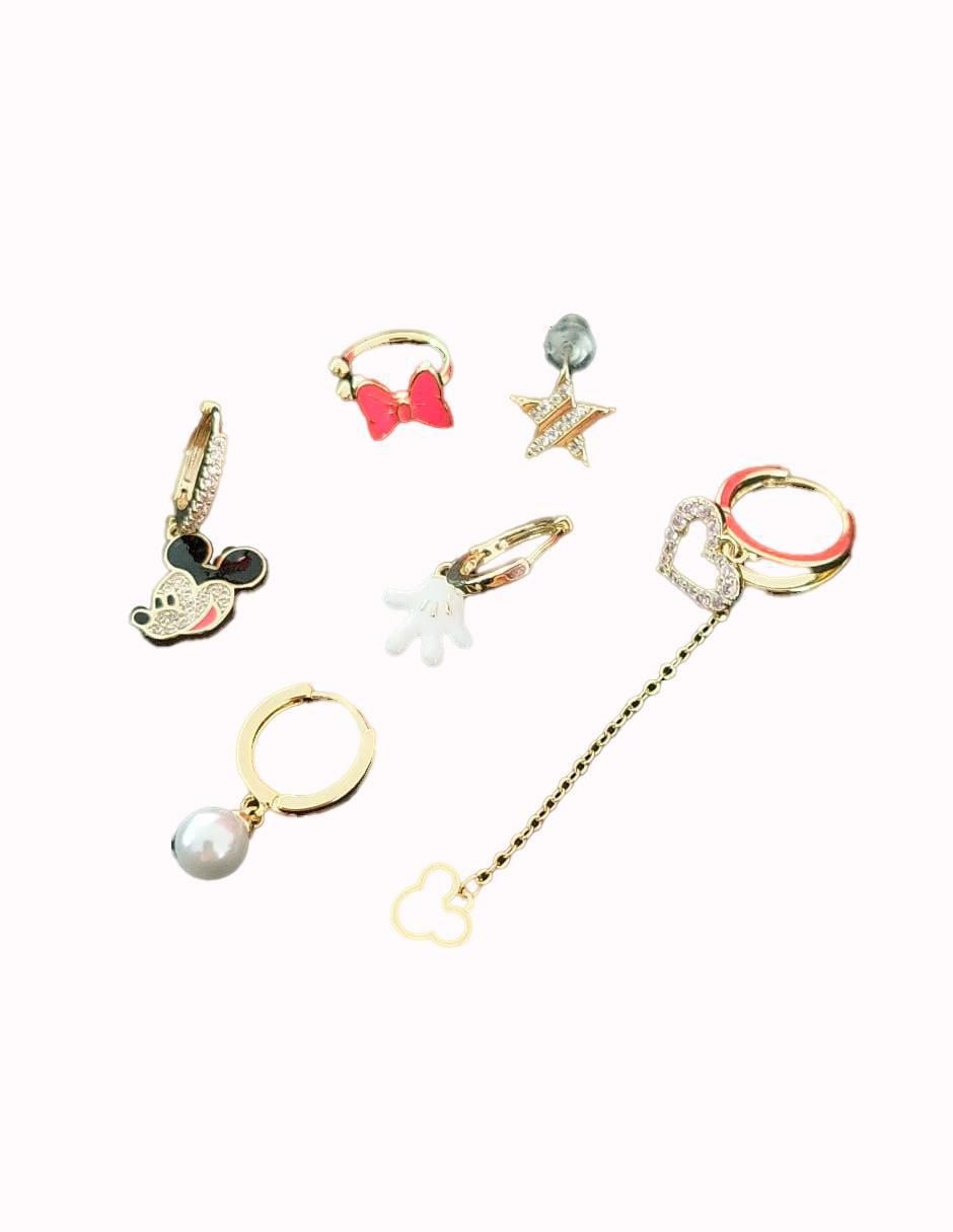 Set de aretes Mickey con acabado pulido Set de aretes Mickey con acabado pulido