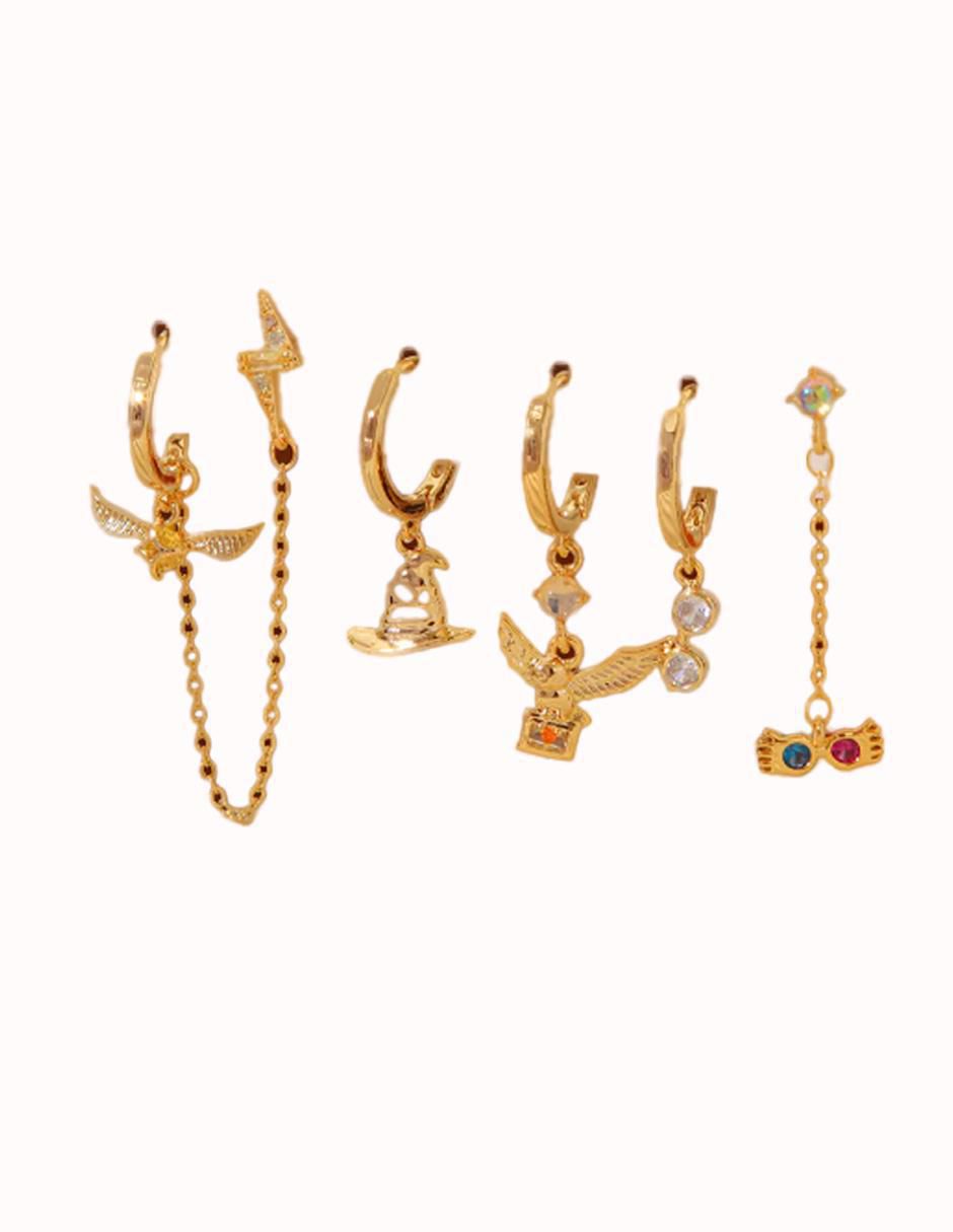 Set de aretes Harry Potter con acabado pulido