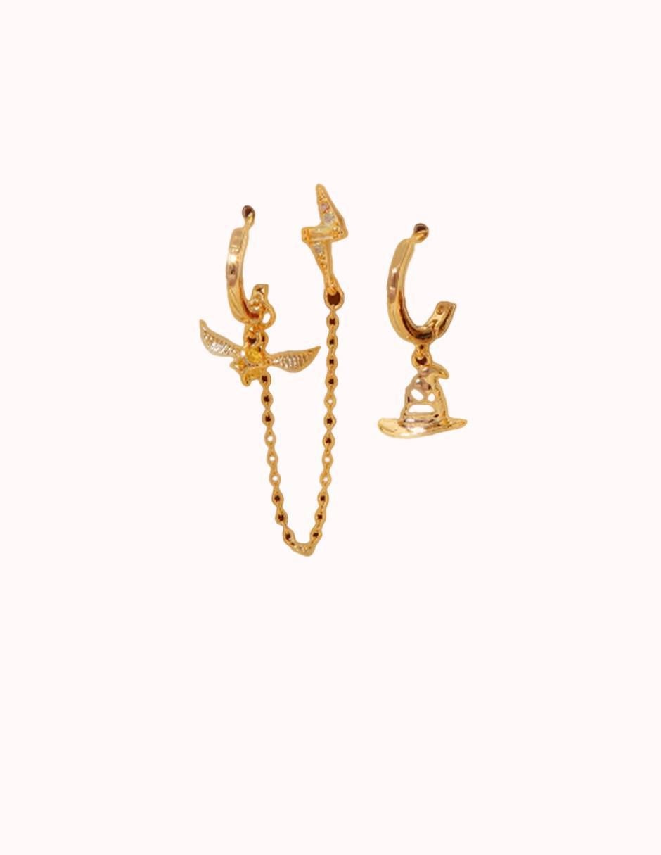Set de aretes Harry Potter con acabado pulido 2