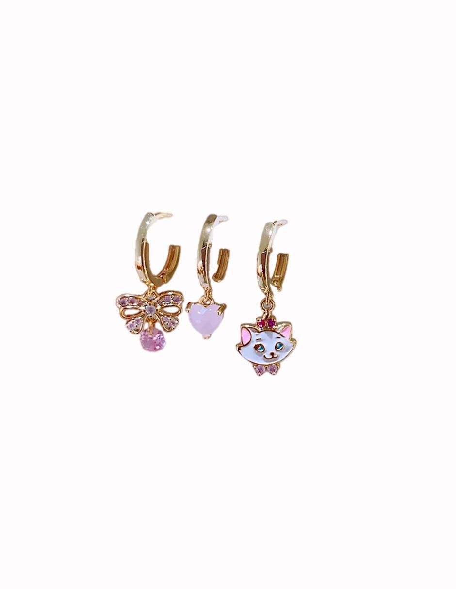 Set de aretes Marie con acabado pulido 3