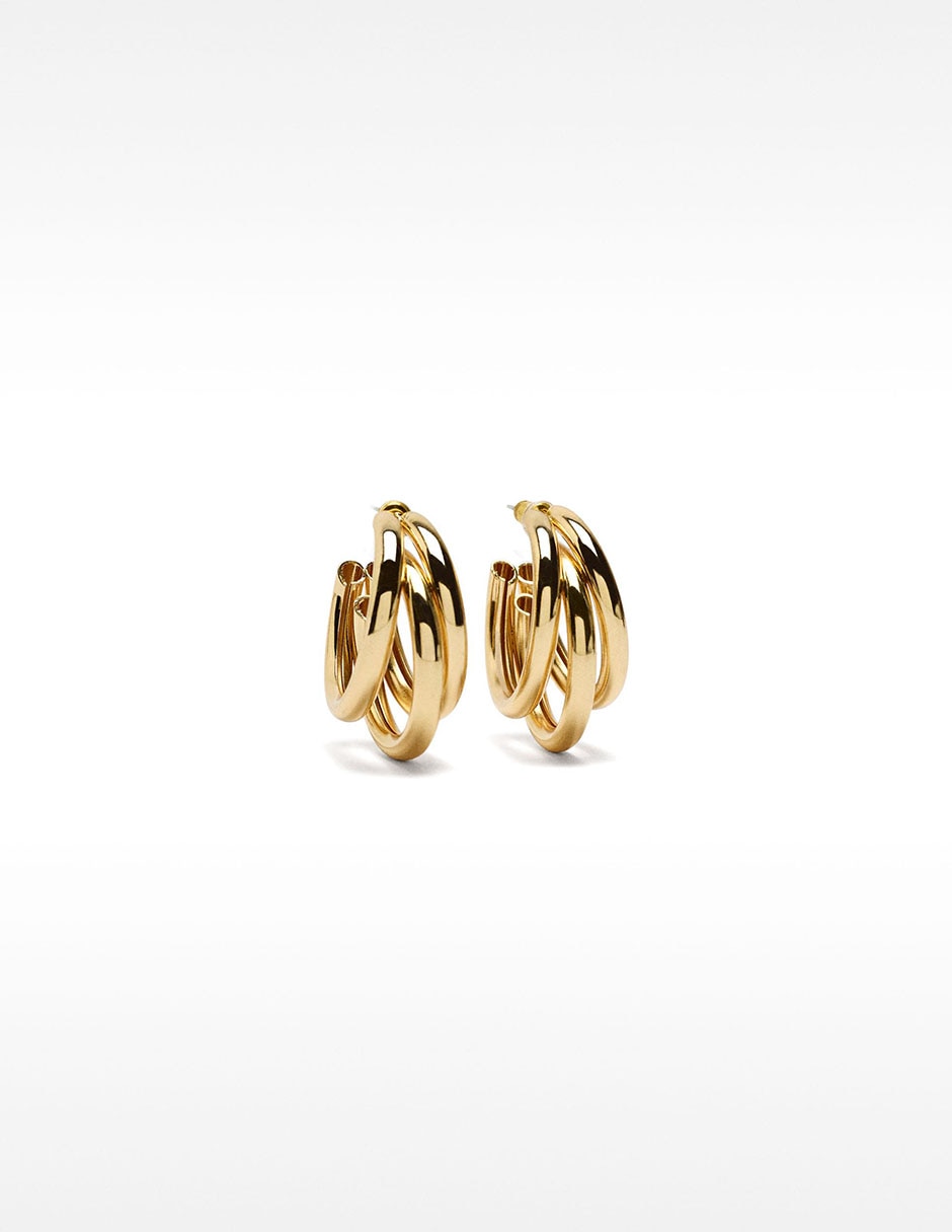Aretes de aro con acabado brillante 2