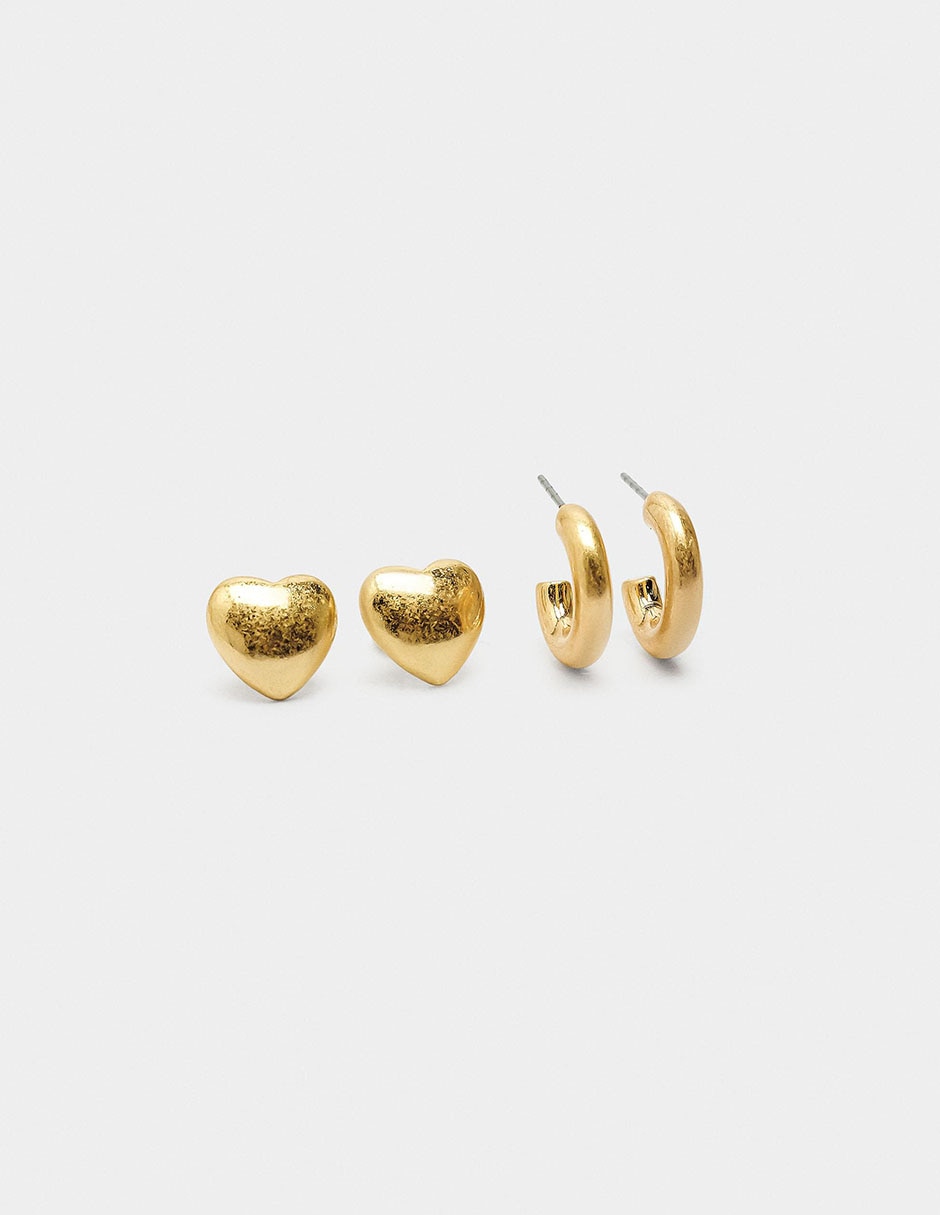 Set de aretes con acabado pulido