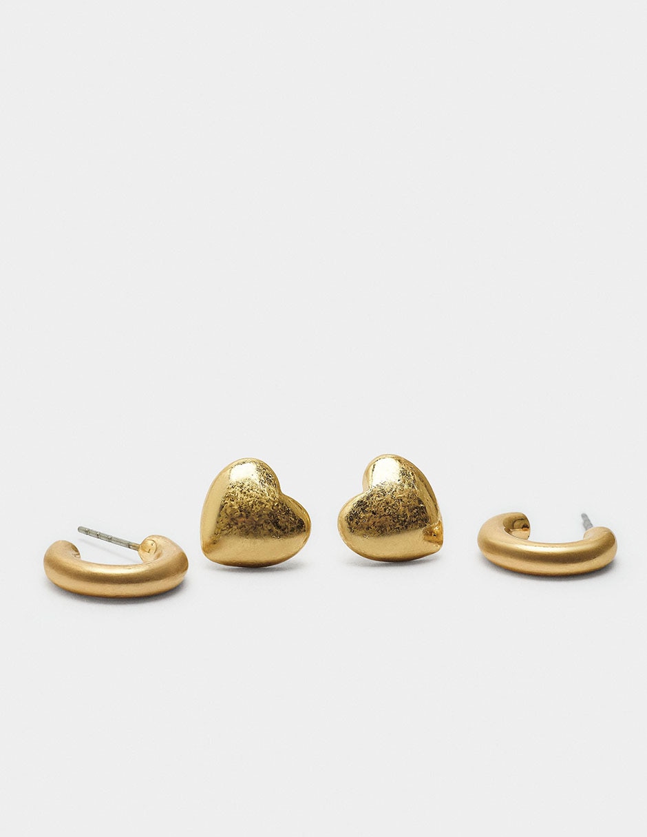 Set de aretes con acabado pulido 2