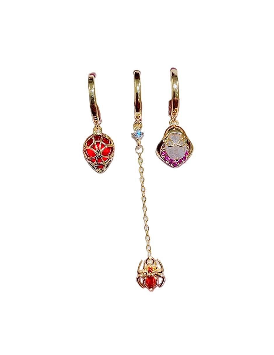 Set de aretes Spider-Woman y Spider-Man Spider-Man con acabado pulido 2