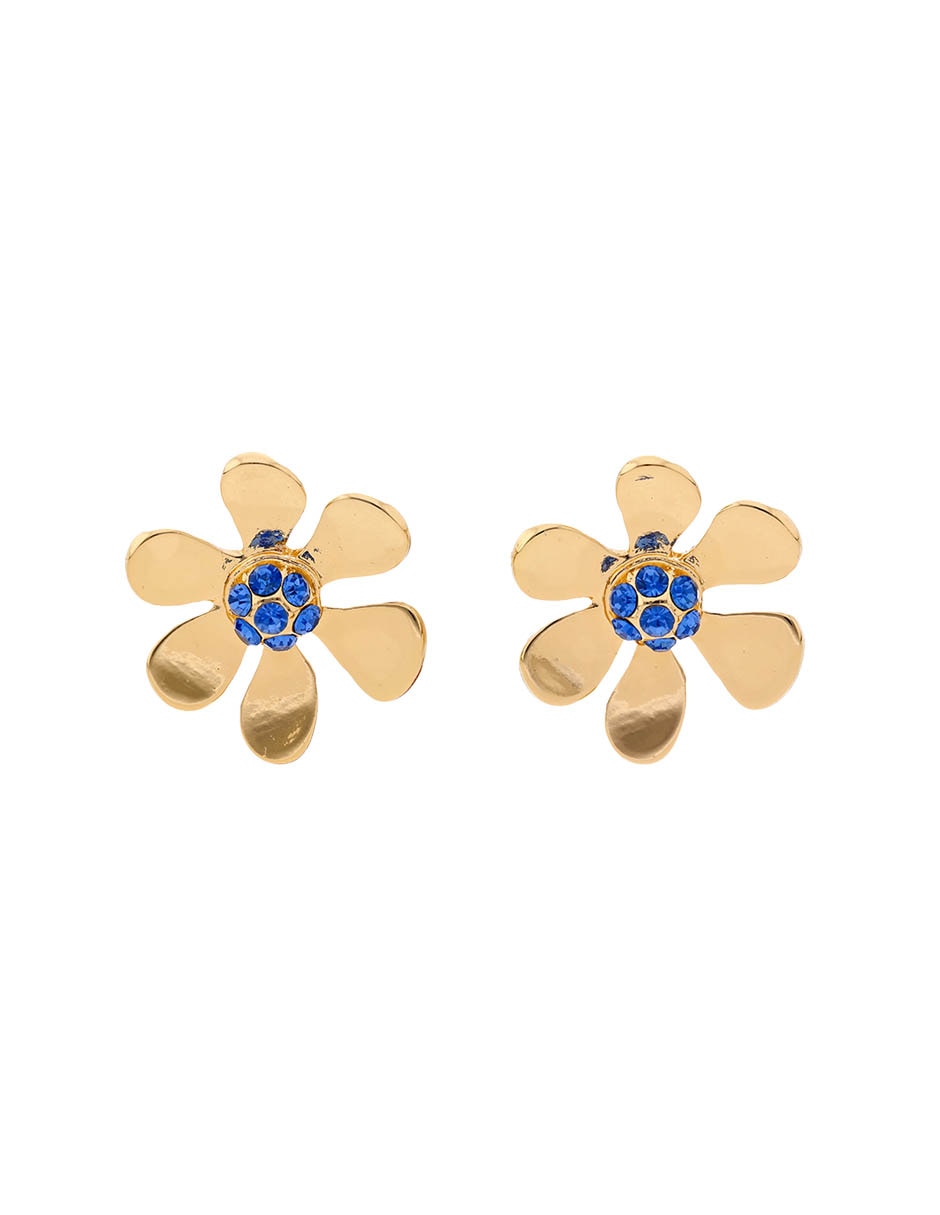 Aretes de flor con acabado brillante